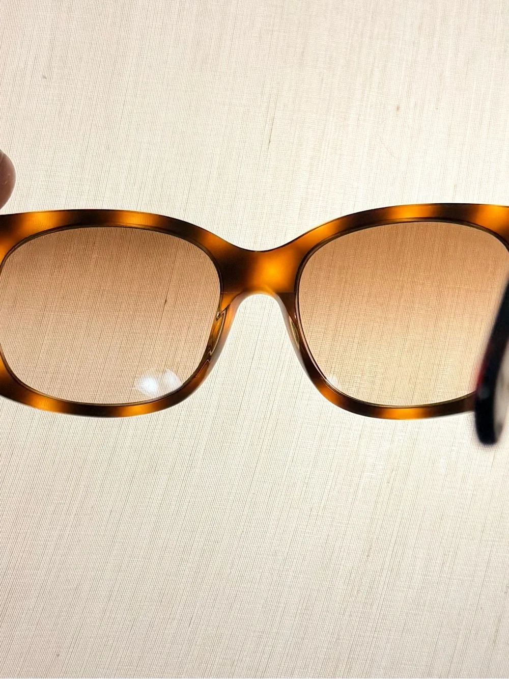 CHANEL Brown Tortoiseshell Square Sunglasses with Black Quilted Case